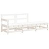 vidaXL Salon de jardin 3 pcs avec coussins blanc bois massif