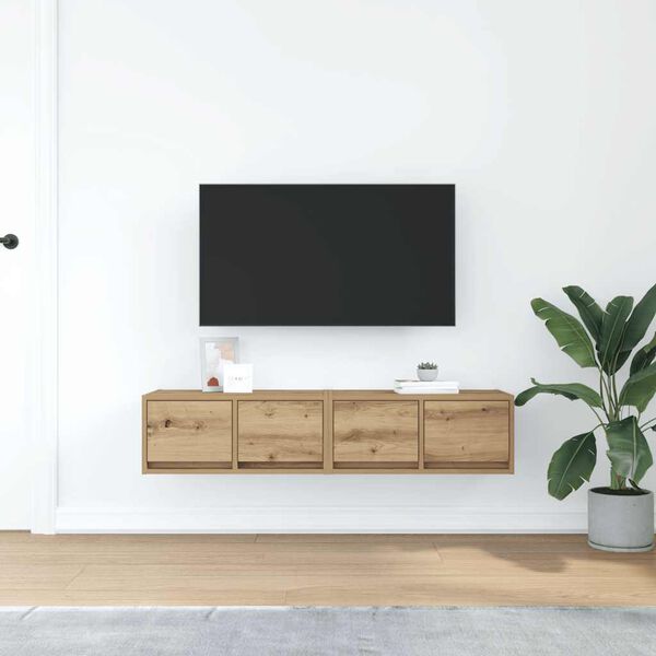 vidaXL Meubles TV 2 pcs chêne artisanal 60x31x25,5cm bois d'ingénierie
