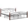 vidaXL Cadre de lit sans matelas noir m&eacute;tal bois ch&ecirc;ne 180x200 cm