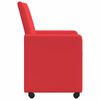 vidaXL Chaises de Salle &agrave; Manger avec Roues 2 pcs Rouge Faux cuir