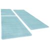 vidaXL Tapis de lit Shaggy Poils longs 3 pcs Turquoise