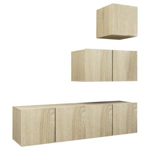 vidaXL Ensemble de meubles TV 4 pcs Ch&ecirc;ne sonoma Bois d'ing&eacute;nierie