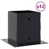 vidaXL Bases de poteau carr&eacute;es 12 pcs anthracite 121x121 mm