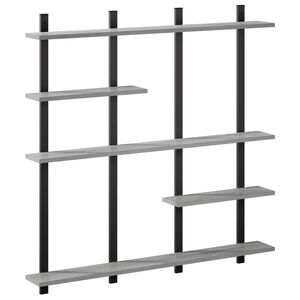 vidaXL &Eacute;tag&egrave;re Murale Sonoma gris 102 x 13,5 x 102,5 cm