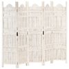 vidaXL Cloison de s&eacute;paration 5 panneaux Blanc 200x165 cm Bois manguier