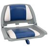 vidaXL Ensemble de si&egrave;ges de bateau pliables 4 pcs oreiller bleu blanc