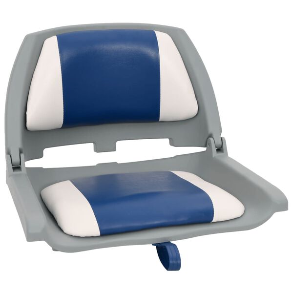 vidaXL Ensemble de si&egrave;ges de bateau pliables 4 pcs oreiller bleu blanc