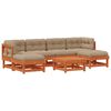 vidaXL Ensemble de salon de jardin 7 pc Brun cire Bois de pin massif