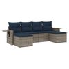 vidaXL Ensemble de canap&eacute; de jardin 6 pcs avec coussins gris r&eacute;sine tress&eacute;e