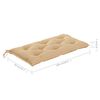 vidaXL Banc de jardin avec coussin beige 112 cm Bois de teck massif
