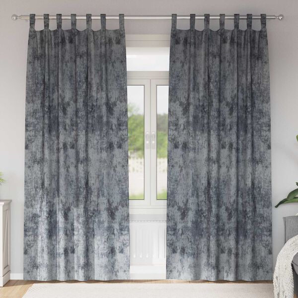 vidaXL Rideaux en velours 2 pcs Gris Argent&eacute; 245 x 140 cm Velours
