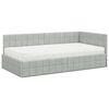 vidaXL Cadre de lit d'angle avec matelas 2 pcs Gris clair Velours
