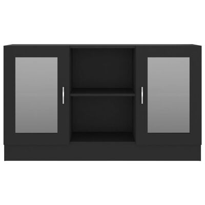 vidaXL Armoire à vitrine Noir 120x30,5x70 cm Bois d'ingénierie