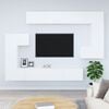 vidaXL Meuble TV mural Blanc Bois d'ing&eacute;nierie
