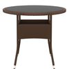 vidaXL Table de jardin Ø80x75 cm Verre trempé/résine tressée Marron