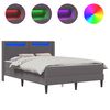vidaXL Cadre de lit avec matelas Gris 140 x 200 cm Simili cuir