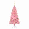 vidaXL Sapin de No&euml;l avec 150 LED avec support Rose 120 cm PVC