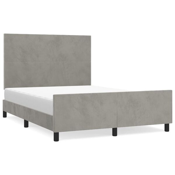 vidaXL Cadre de lit sans matelas gris clair 140x190 cm velours