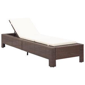 vidaXL Transat avec coussin Marron R&eacute;sine tress&eacute;e