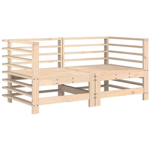 vidaXL Canap&eacute;s d'angle avec coussins 2 pcs bois de pin massif