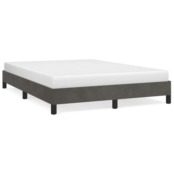 vidaXL Cadre de lit sans matelas gris foncé 140x190 cm velours