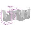 vidaXL Ensemble &agrave; manger de jardin et coussins 7 pcs gris rotin