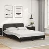 vidaXL Lit avec matelas Dover noir et blanc 140x190 cm similicuir
