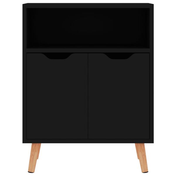 vidaXL Buffet noir 60x30x72 cm bois d'ingénierie