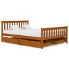 vidaXL Cadre de lit avec 4 tiroirs Marron miel Bois de pin 140x200 cm
