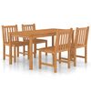 vidaXL Ensemble de salle &agrave; manger de jardin 5 pi&egrave;ces 160 x 80 cm en bois de teck massif