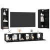 vidaXL Ensemble meuble TV 5 pcs Ch&ecirc;ne noir Bois d'ing&eacute;nierie
