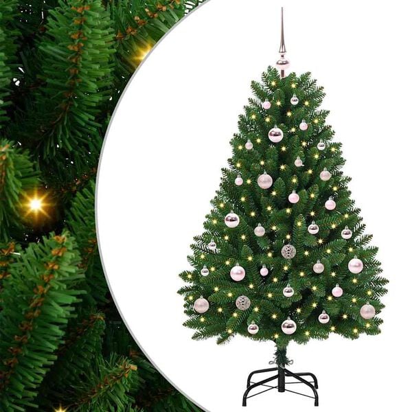 vidaXL Sapin de No&euml;l artificiel avec 150 LED Vert 120 cm PVC et m&eacute;tal