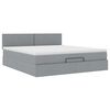vidaXL Lit ottoman avec matelas et LED Gris clair 180x200 cm tissu