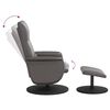 vidaXL Fauteuil inclinable de massage avec repose-pied gris similicuir