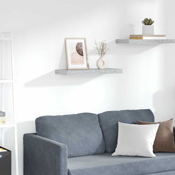 vidaXL &Eacute;tag&egrave;re murale flottante gris b&eacute;ton 60x23,5x3,8 cm MDF