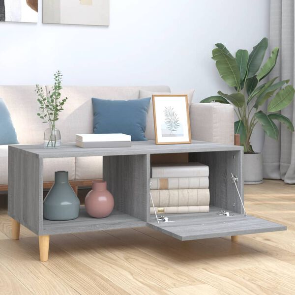 vidaXL Table basse sonoma gris 89,5x50x40 cm bois d'ing&eacute;nierie