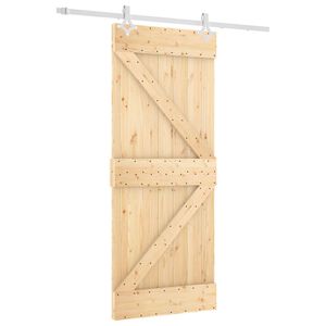 vidaXL Porte coulissante Naturel et Blanc 85 x 210 cm