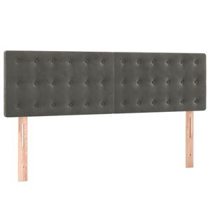 vidaXL T&ecirc;tes de lit Gris fonc&eacute; 144x5x78/88 cm Velours