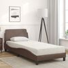 vidaXL Lit avec matelas Dover marron 90x190 cm similicuir