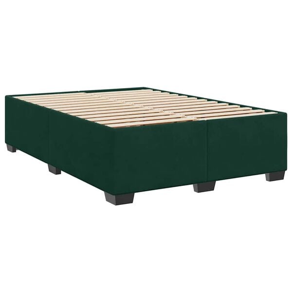 vidaXL Cadre de lit sans matelas vert fonc&eacute; 160x200 cm velours