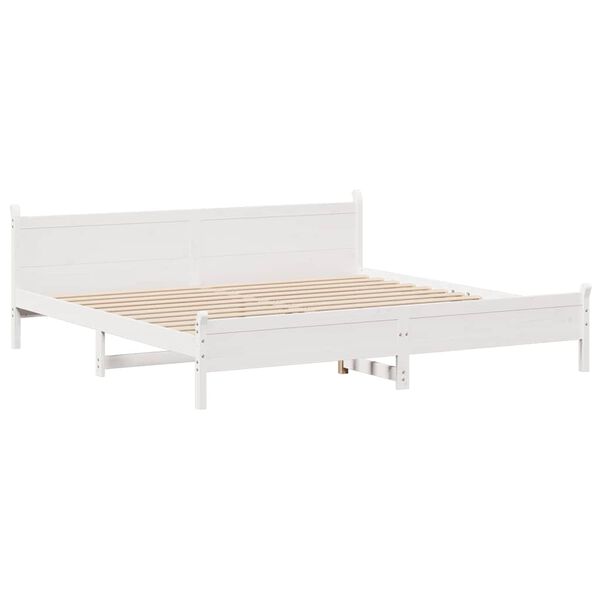vidaXL Cadre de lit sans matelas blanc 200x200 cm bois massif de pin