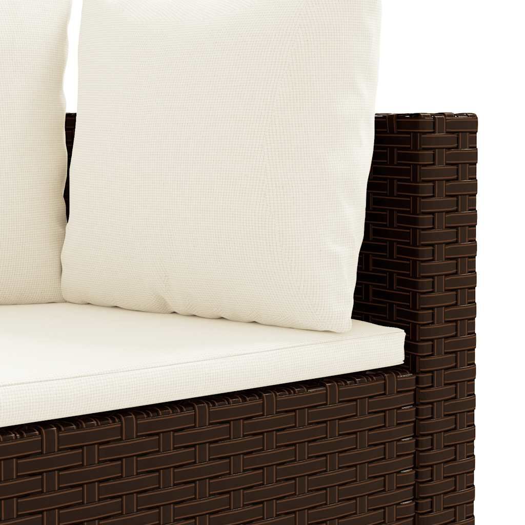 vidaXL Salon de jardin 8 pcs avec coussins marron résine tressée