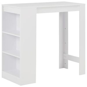 vidaXL Table de bar avec &eacute;tag&egrave;re Blanc 110x50x103 cm