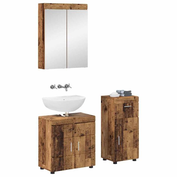 vidaXL Ensemble de mobilier de salle de bain TULUM Bois ancien