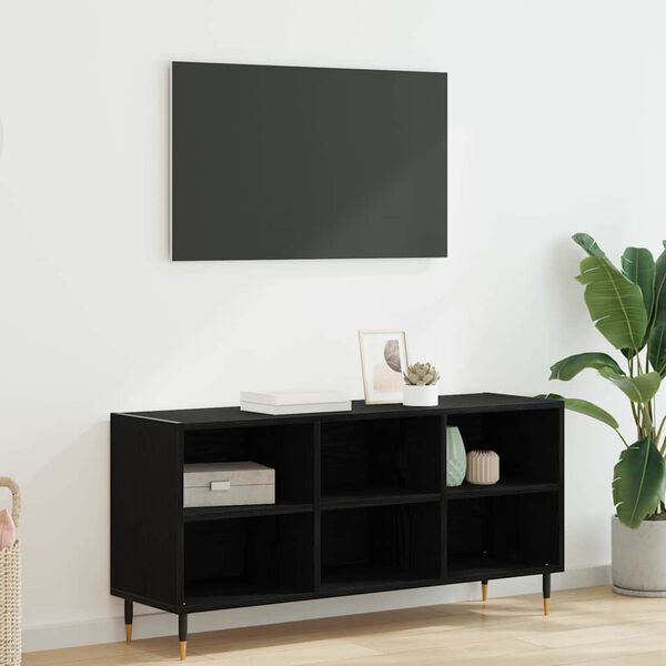vidaXL Meuble TV Ch&ecirc;ne noir 103,5 x 30 x 50 cm Bois d'ing&eacute;nierie