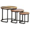vidaXL Tables d'appoint 3 pcs Bois de récupération massif
