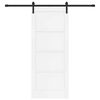 vidaXL Porte coulissante Blanc et Noir 83 x 202 cm Pin massif