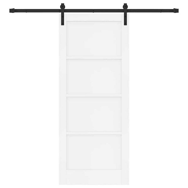vidaXL Porte coulissante Blanc et Noir 83 x 202 cm Pin massif