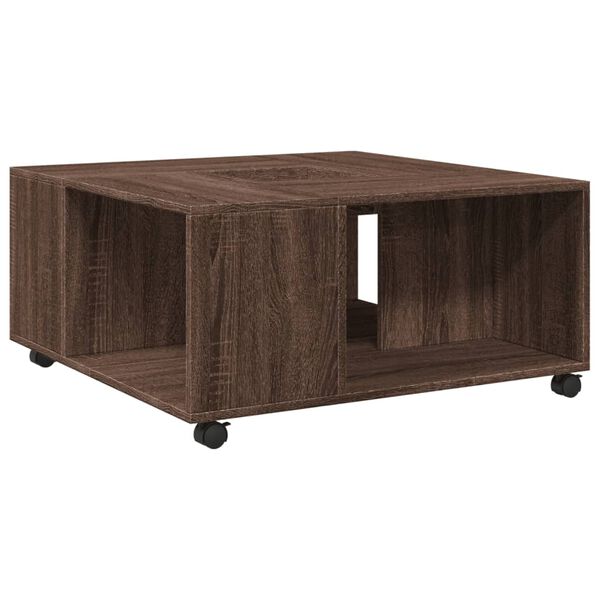 vidaXL Table basse ch&ecirc;ne marron 80x80x40 cm bois d'ing&eacute;nierie