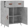 vidaXL Buffet gris béton 69,5x34x90 cm bois d'ingénierie